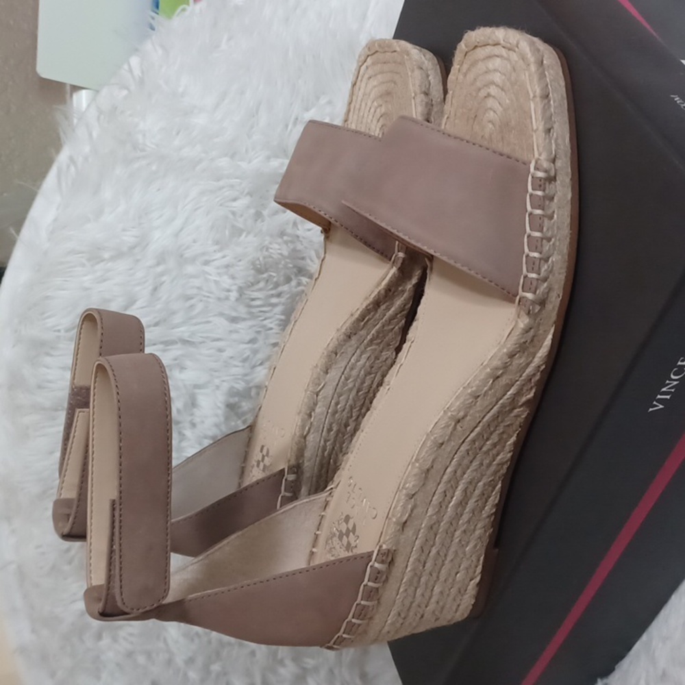 Vince Camuto Jesla Suede Espadrille Shoe Dusty Mink NWT
